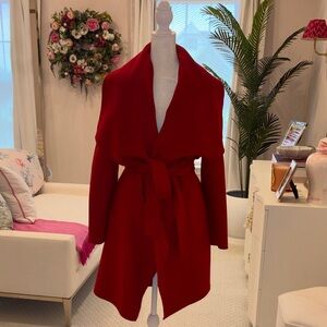 HUGO Hugo Boss Red Women's Shawl Collwr Cashmere Coat